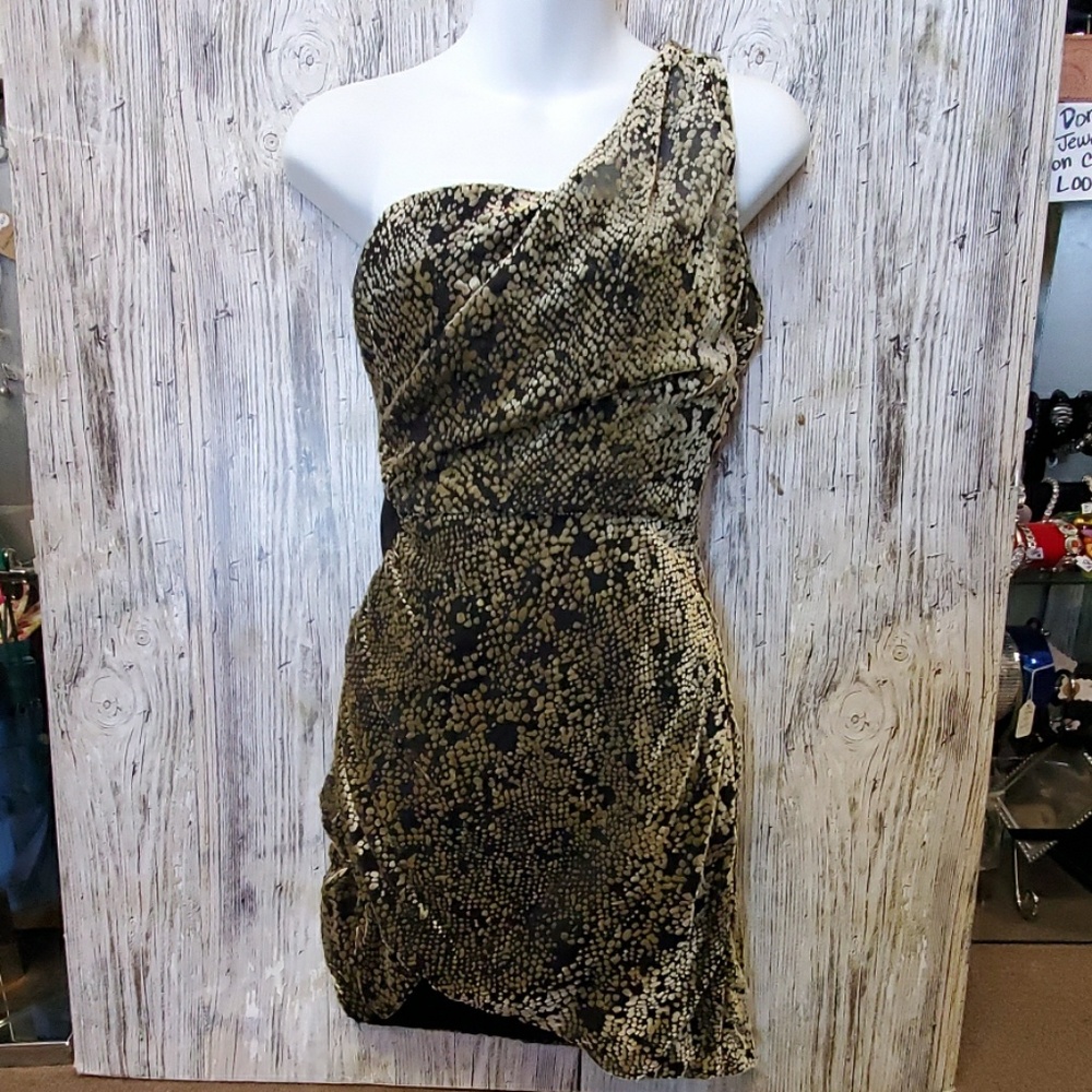 Unique soft & sheer one shoulder dress